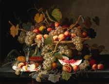 Still Life with Fruit, 1852. Creator: Severin Roesen