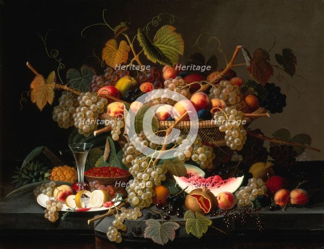 Still Life with Fruit, 1852. Creator: Severin Roesen.