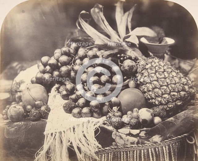 Still Life with Fruit, 1860. Creator: Roger Fenton.