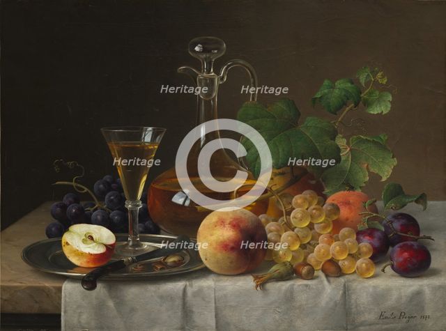 Still Life with Fruit, 1873. Creator: Emilie Preyer (German, 1849-1930).