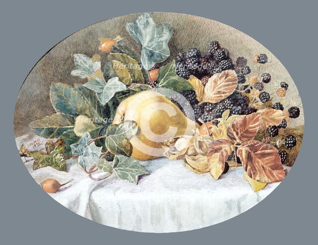 Still Life with Fruit, 1876. Creator: John William Hill.