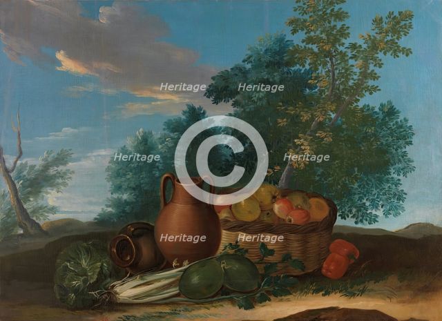 Still Life with Fruit and Vegetables, 18th century. Creator: Gines Andres de Aguirre.
