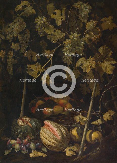 Still Life with Fruit and Vine, 1620s. Creator: Pietro Paolo Bonzi.