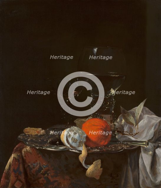 Still Life with Fruit and Wineglasses on a Silver Plate, c1640-1690. Creator: Willem Kalf.