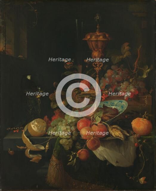 Still Life with Fruit and a Beaker on a Cock's Foot, 1660-1679. Creator: Abraham Mignon.