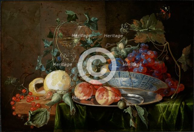 Still life with fruit and a glass à la façon de Venise, ca 1652. Creator: Heem, Jan Davidsz. de (1606-1684).