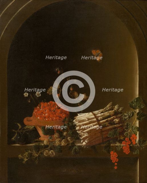 Still Life with Fruit and Asparagus, 1703. Creator: Adriaen Coorte.