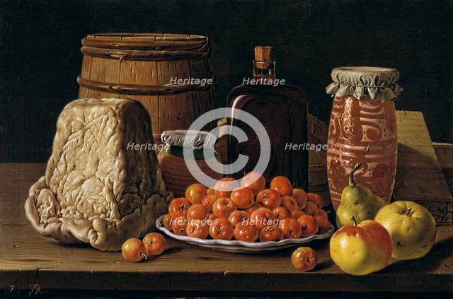 Still Life with Fruit and Cheese, 18th century. Creator: Luis Meléndez.