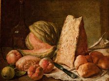 Still Life with Fruit and Cheese, 2nd half of 18th century. Creator: Giacomo Ceruti