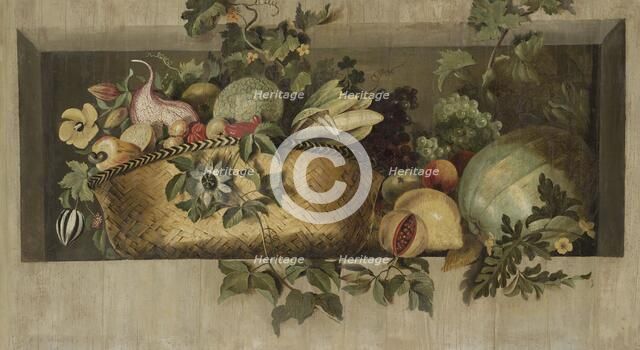 Still Life with Fruit and Flower Garlands, 1645-1650. Creator: Jacob van Campen.