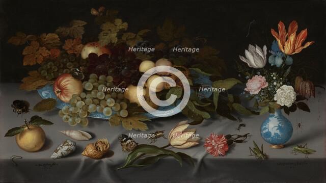 Still Life with Fruit and Flowers, 1621. Creator: Balthasar van der Ast.
