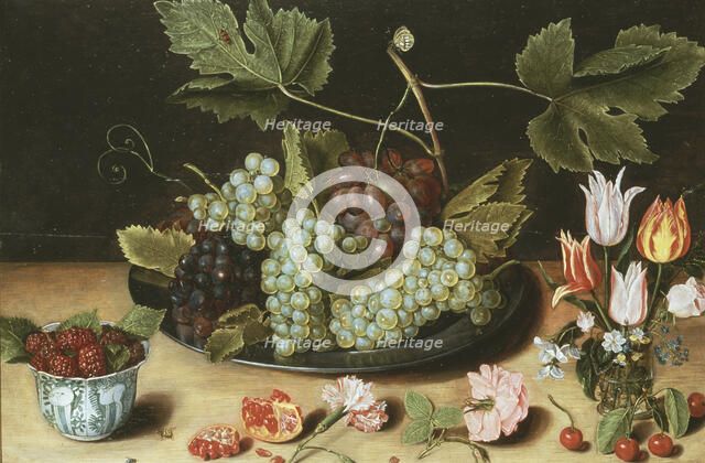 Still Life with Fruit and Flowers. Creator: Attributed to Jan Soreau.
