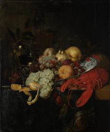 Still Life with Fruit and Lobster, c1655-1660. Creator: Pieter de Ring