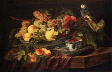 Still Life with Fruit and Parrot, 1645. Creator: Jan Fyt