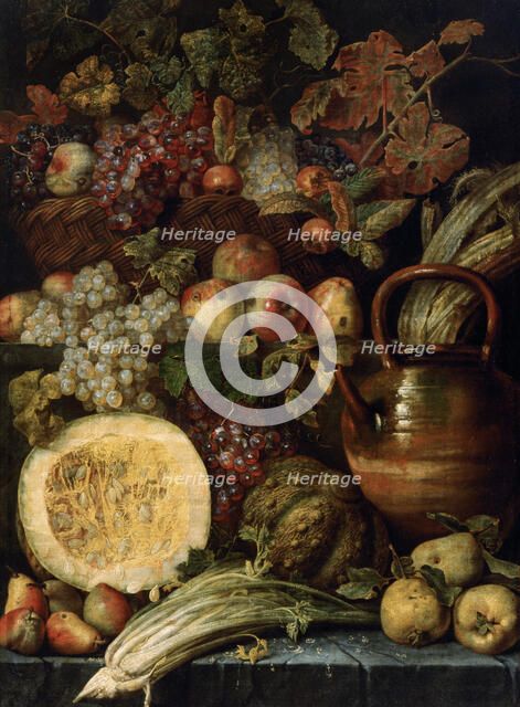 Still life with fruit , Last quarter of 17th cen.. Creator: Vogelaer, Karel van (Carel de) (1653-1695).