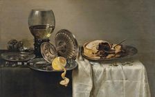 Still Life with Fruit Pie and various Objects, 1634. Creator: Willem Claesz. Heda