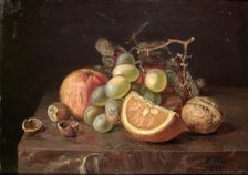 Still Life with Fruits, 1847. Creator: Frants Diderik Boe