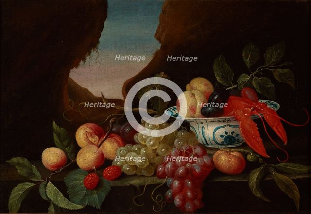 Still Life with Fruits and a Lobster, 1658. Creator: Theodoor Smits.
