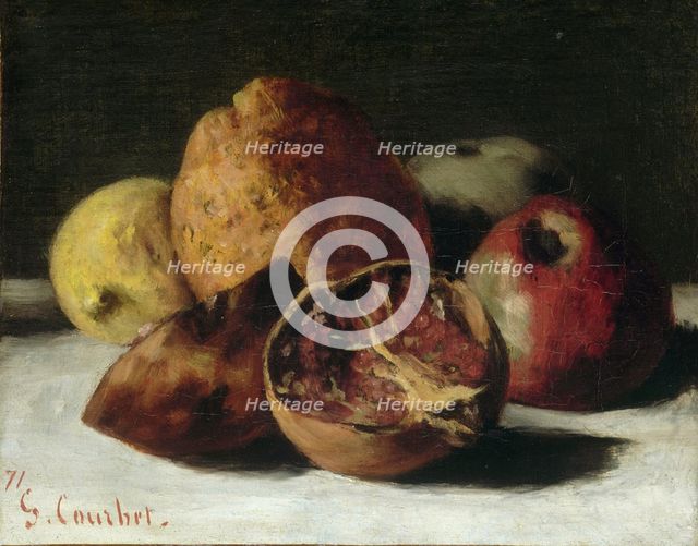 Still Life with fruits: apples and pomegranates, 1871.