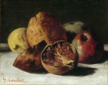 Still Life with fruits: apples and pomegranates, 1871