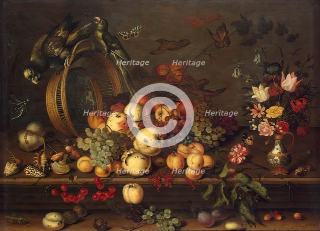 Still Life with Fruits, Shells and Insects, 1620. Creator: Balthasar van der Ast.