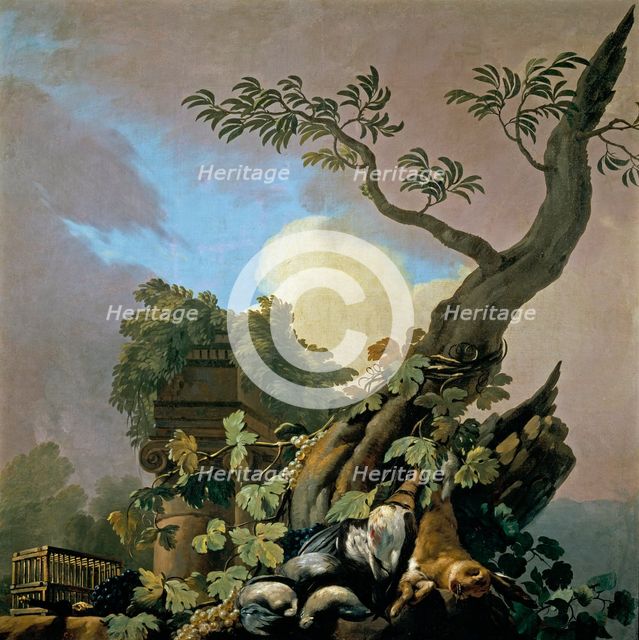 Still-Life with Game Birds and a Hare, 1774. Creator: Jose del Castillo.