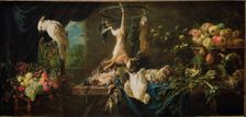 Still Life with Game, Vegetables, Fruit and Cockatoo, 1650. Artist: Utrecht, Adriaen van (1599-1652)