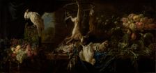 Still Life with Game, Vegetables, Fruit, and a Cockatoo, 1650. Creator: Adriaen van Utrecht