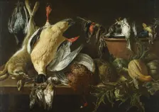 Still Life with Games and Vegetables, 1648. Artist: Van Utrecht, Adriaen (1599-1652)