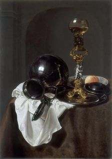 Still Life with Glass of Wine, pewter Jug and other Objects, c1640s. Creator: Jan Jansz Treck