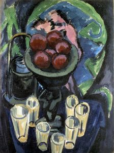 Still Life with Glasses, 1912. Creator: Kirchner, Ernst Ludwig (1880-1938)