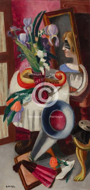 Still Life with Gramophone and Irises, 1924. Creator: Max Beckmann.