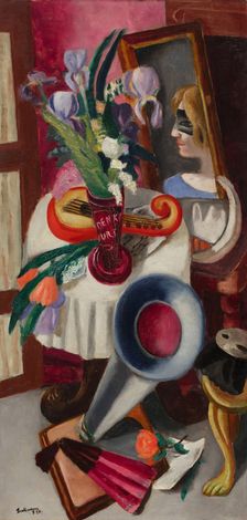 Still Life with Gramophone and Irises, 1924. Creator: Max Beckmann