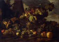 Still Life with Grapes, 1650. Creator: Michelangelo Pace del Campidoglio