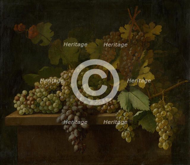Still life with grapes, 1740-1750. Creator: Istvan Mihsaly Izbeghy.