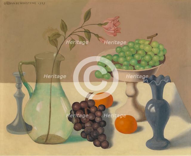 Still Life with Grapes, 1937. Creator: Gustave van de Woestijne.