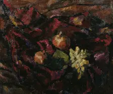 Still life with grapes and apples, c1910-1912. Creator: Anton Faistauer