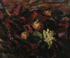 Still life with grapes and apples, c1910-1912. Creator: Anton Faistauer