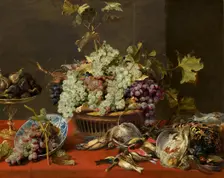 Still Life with Grapes and Game, c. 1630. Creator: Frans Snyders