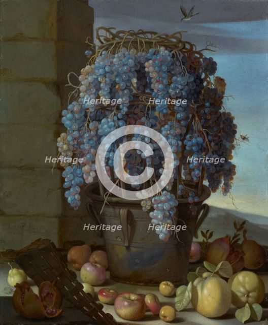 Still Life with Grapes and Other Fruit, 1630s. Creator: Luca Forte.
