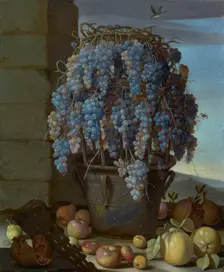 Still Life with Grapes and Other Fruit, 1630s. Creator: Luca Forte