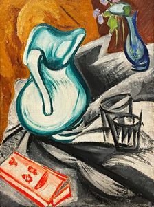Still Life with Green Jug, 1913. Creator: Rozanova, Olga Vladimirovna (1886-1918)