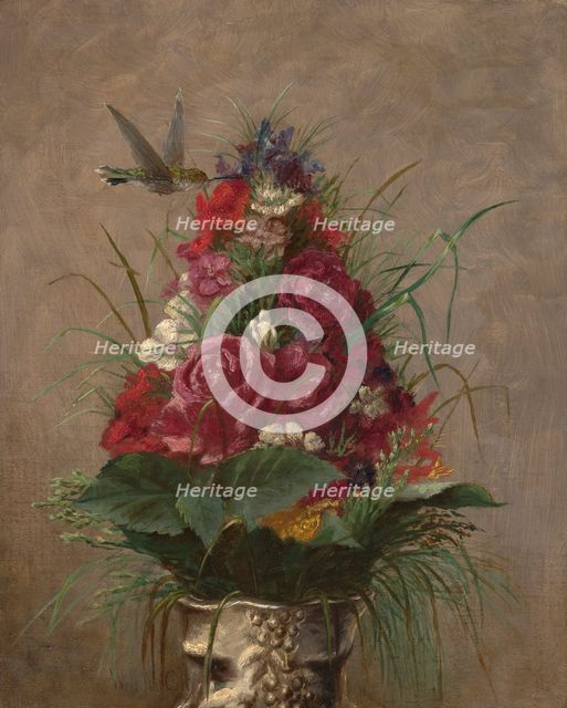 Still Life with Hummingbird, 1870. Creator: William Merritt Chase.