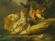 Still Life with Hunting Dog and Dead Fowl, 1647. Creator: Jan Fyt