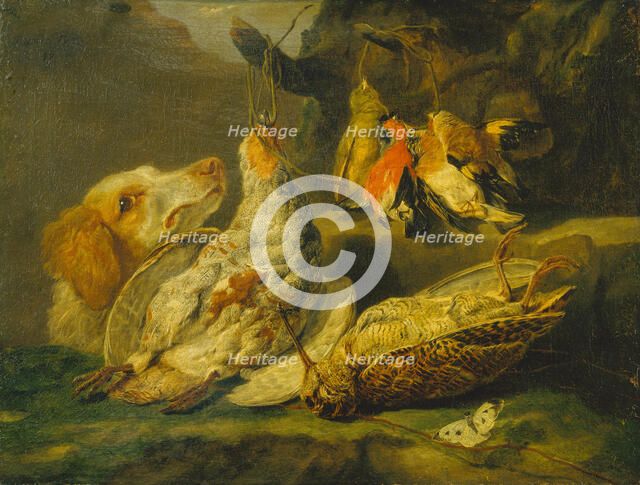 Still Life with Hunting Dog and Dead Fowl, 1647. Creator: Jan Fyt.