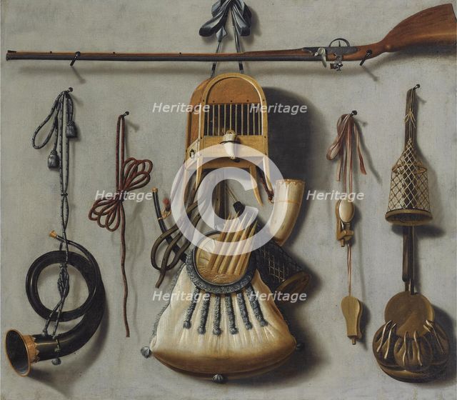 Still-Life with Hunting Equipment. Artist: Leemans, Johannes (1633-1688)