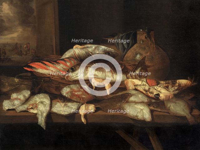 Still Life with Halibut and other Fish. Creator: Abraham van Beyeren.