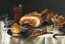 Still Life with Ham, 1625. Creator: Claesz, Pieter (c. 1597-1660)