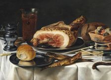 Still Life with Ham, 1625. Creator: Claesz, Pieter (c. 1597-1660)
