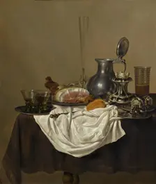 Still Life with Ham, 1650. Creator: Gerrit Willemsz. Heda